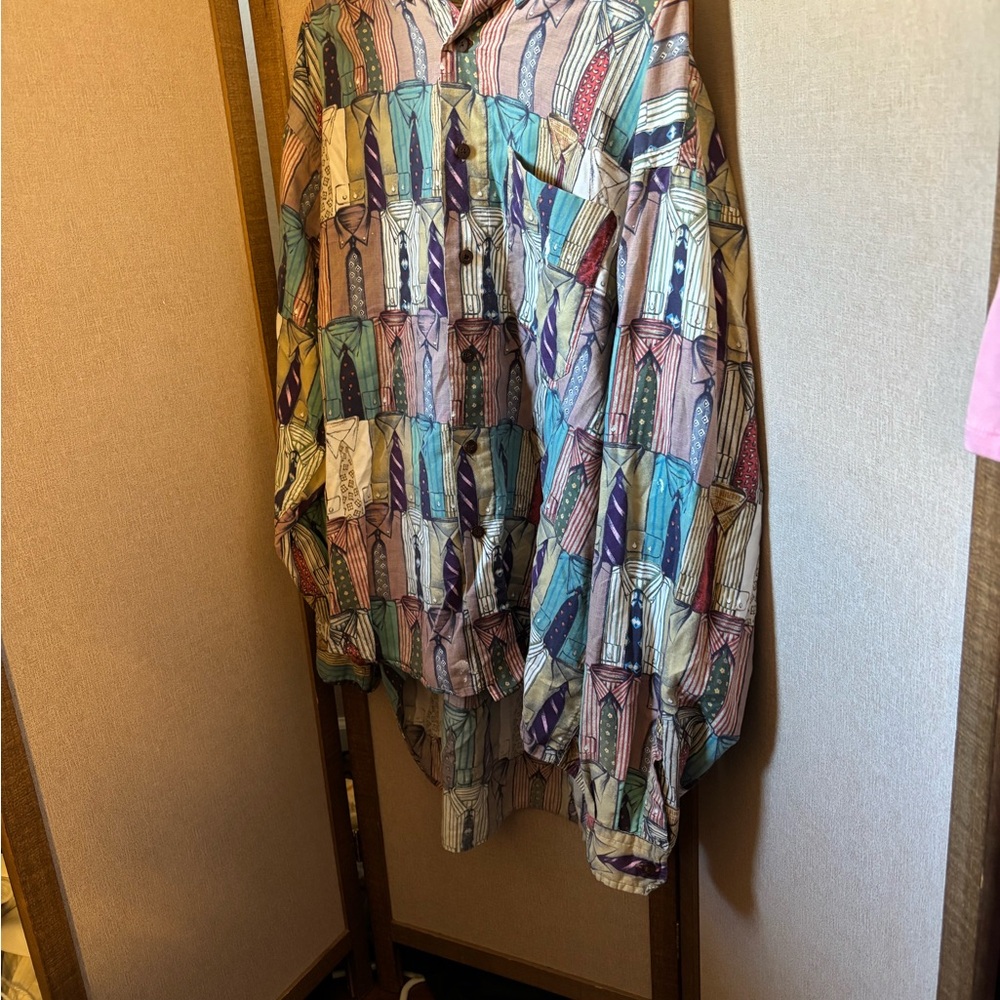 Colours by Alexander Julian Colorful Button-Up Shirt with Pattern XL